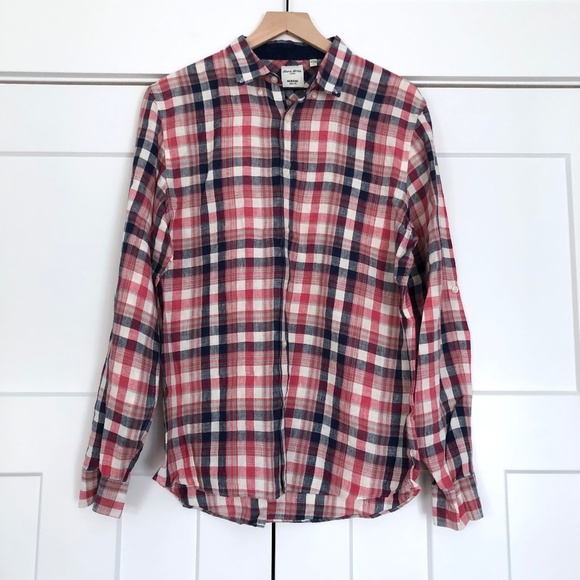 Baird McNutt Other - Baird McNutt Irish Linen Murano Slim Fit Plaid Button Down Shirt - Size L